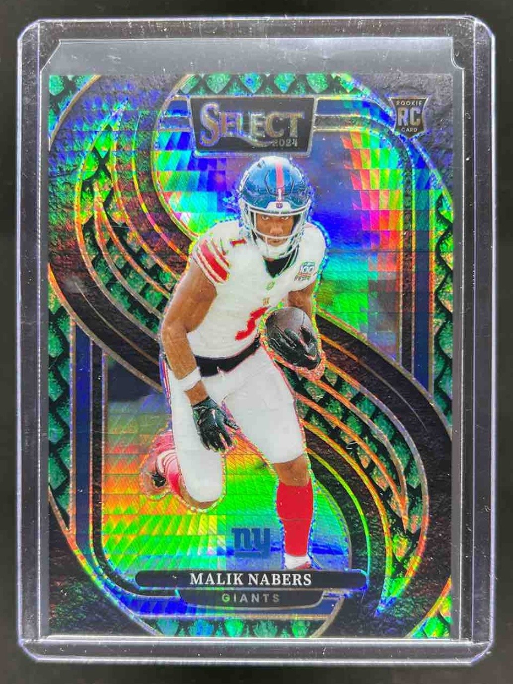 2024 Select Malik Nabers Premier RC Dragon Scale Prizm #76/81 Giants