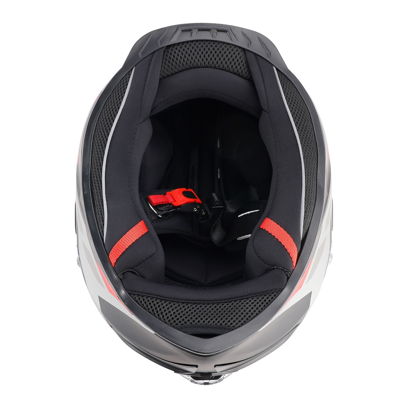 DOT Casco Moto Adulto Street Full Face Rosso Nero UK L foto 4