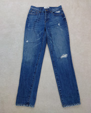 Pistola Distressed Button Fly Medium Wash Denim Jeans Women's 25 Inseam 28"