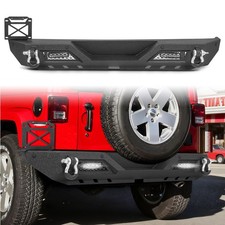 Rear Bumper Wd-rings Led Lights Senor Holes For 2007-2018 Jeep Wrangler Jk Jku