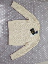 Polo Ralph Lauren Cable Knit Sweater Boys Size 6 Cream Pullover 100 Cotton