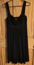 AGB Black Sleeveless Beaded Cocktail/Party Dresses 6 Empire Waist