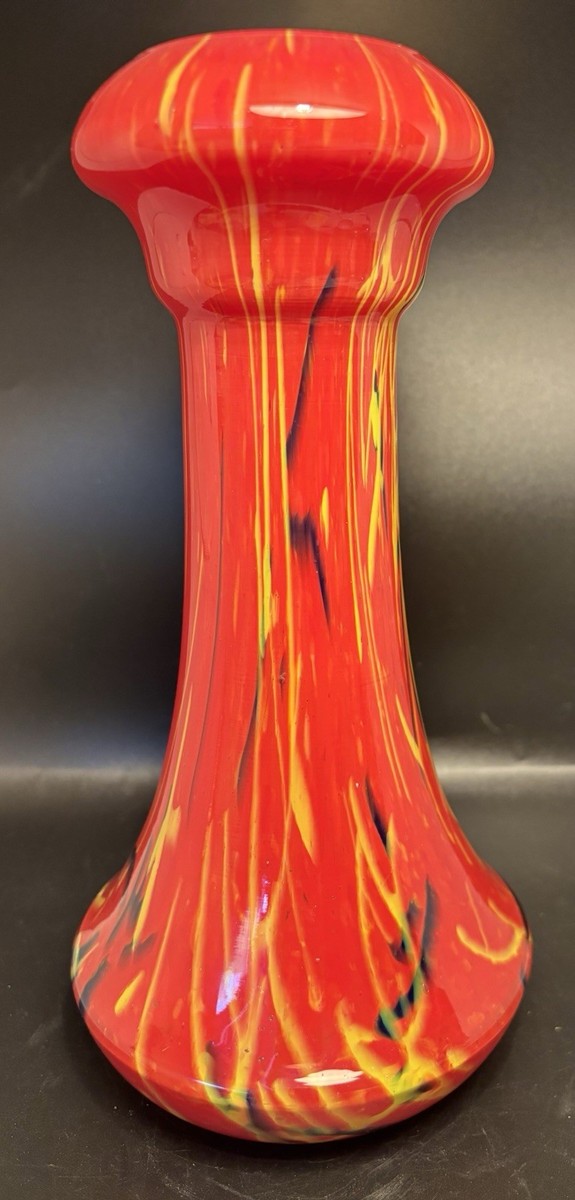 CZECH Tango Spatter Glass Vase Art Deco Hyacinth Vase 10