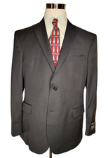 New- Joseph A. Banks Signature Superfine Suit, Black Pinstripe 46R, MSRP 500