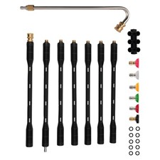 Pressure Gutter Cleaner Spray Extension Rod w/ 6 Nozzles & U-shaped Rod 4000 PSI