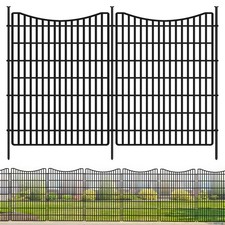 10 Panels No Dig Outdoor Garden Fence for Yard, 40 in H X 23.6 ft L Animal ...