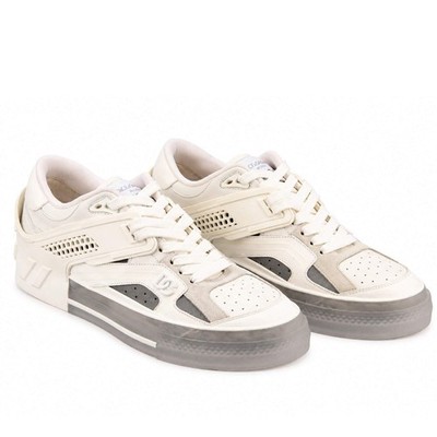 DOLCE & GABBANA DG Logo Men Leather Sneaker Sneakers CUSTOM 2.Zero White 44
