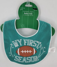 Embroidered My First Season Unisex Baby Bib, Football Party