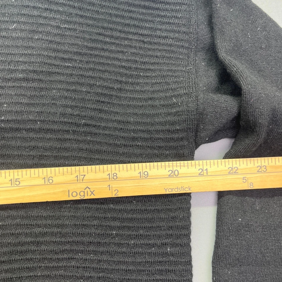 VTG Esprit Wool Cardigan Sweater Knit Ribbed Button Front Pockets Black Sz M - Image 3 of 4