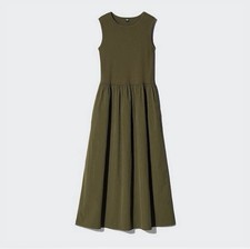 Uniqlo Women's Olive Green Flare Dress size S