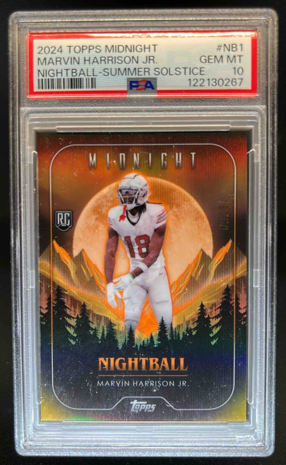 Marvin Harrison Jr. Topps Midnight Nightball #NB1 Summer Solstice