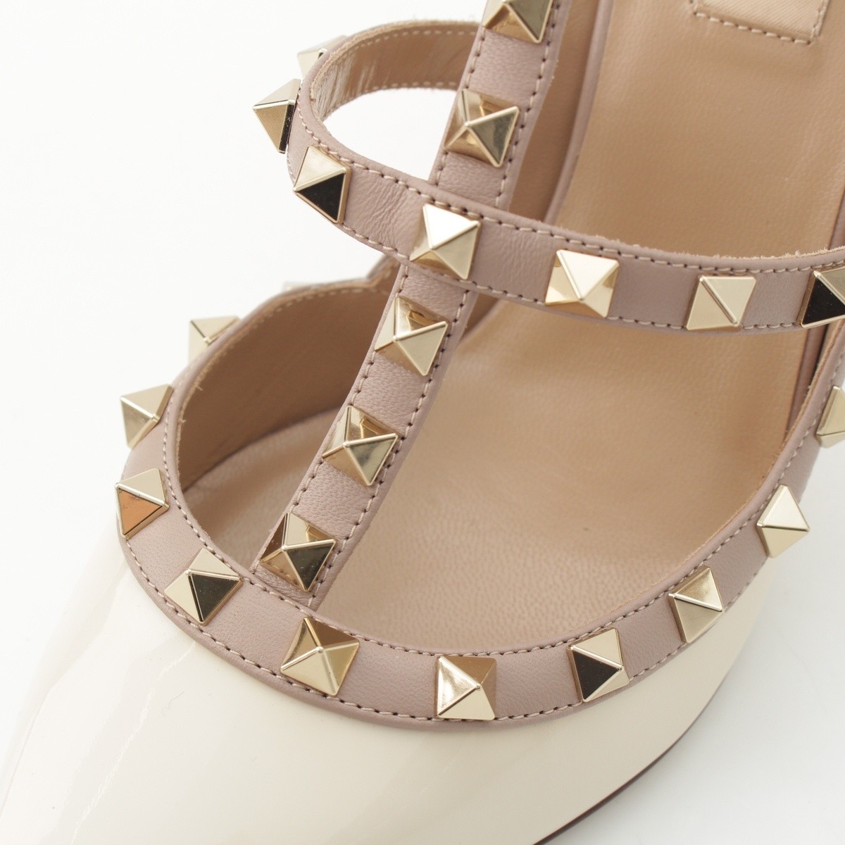 VALENTINO Patent leather Rockstud heeled sandals with straps pumps ZW2S0393 ... thumbnail 9