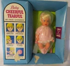 Vtg. NOS 1966 Mattel CHEERFUL TEARFUL Baby Vinyl 7" Doll Orig Packaging NRFB