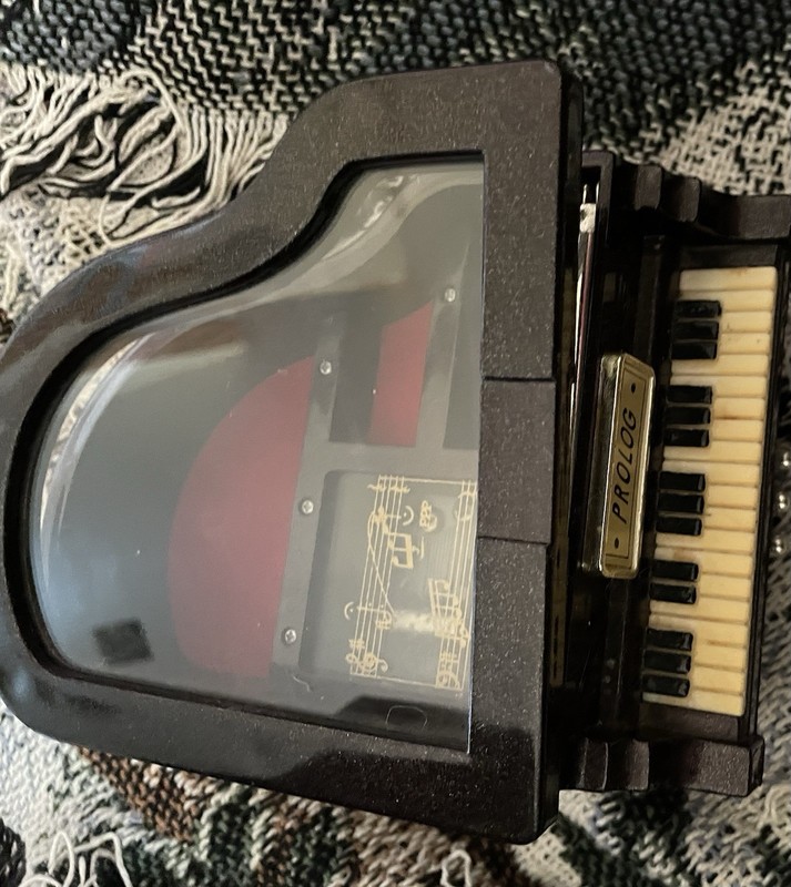 Prolccg Mini Grand Piano-Shaped Music Box with Keys Black Piano Music Box