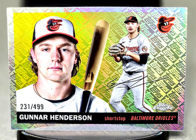 2025 Topps Chrome Platinum Gunnar Henderson Topps Logo Fractor /499 Orioles #96