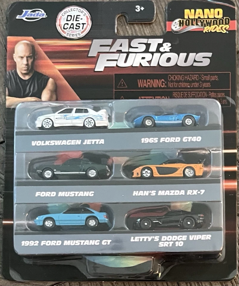 Jada Nano Hollywood Rides Fast & Furious Two 6 Pack Jetta, RX7, EJ1, EVO IX, 911 - Image 2 of 4