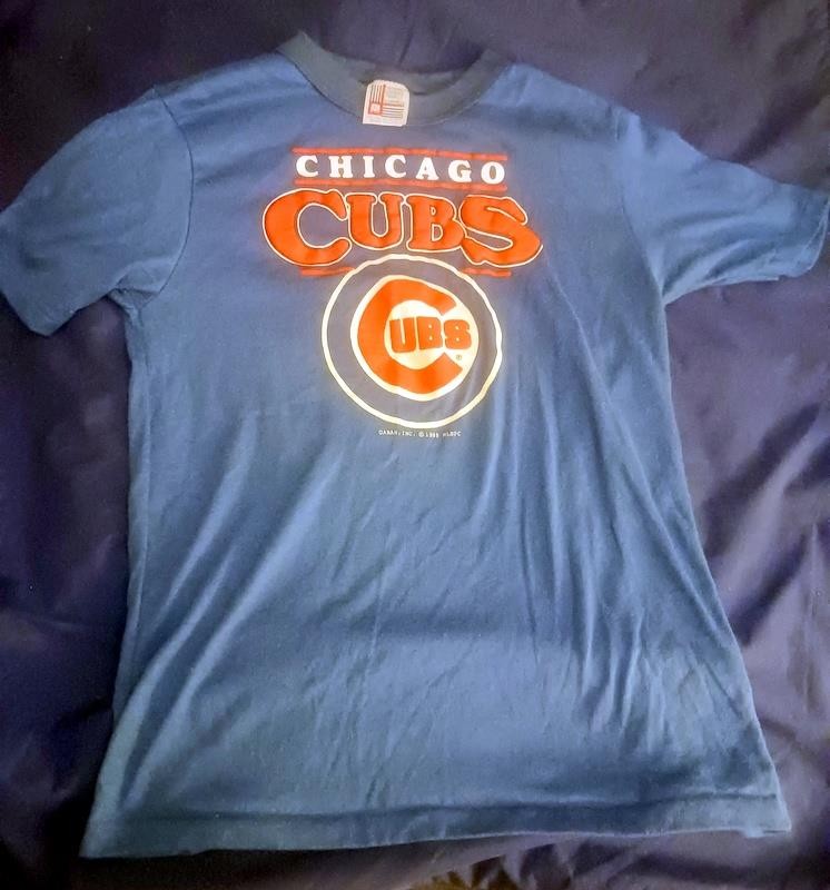 1988 CHICAGO CUBS Baseball Short Sleeve TEE SHIRT Blue Youth SIZE XL 18-20