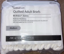 Cardinal Health Quilted Adult Briefs Wings Diapers Moderate Absorbency 10 Medium