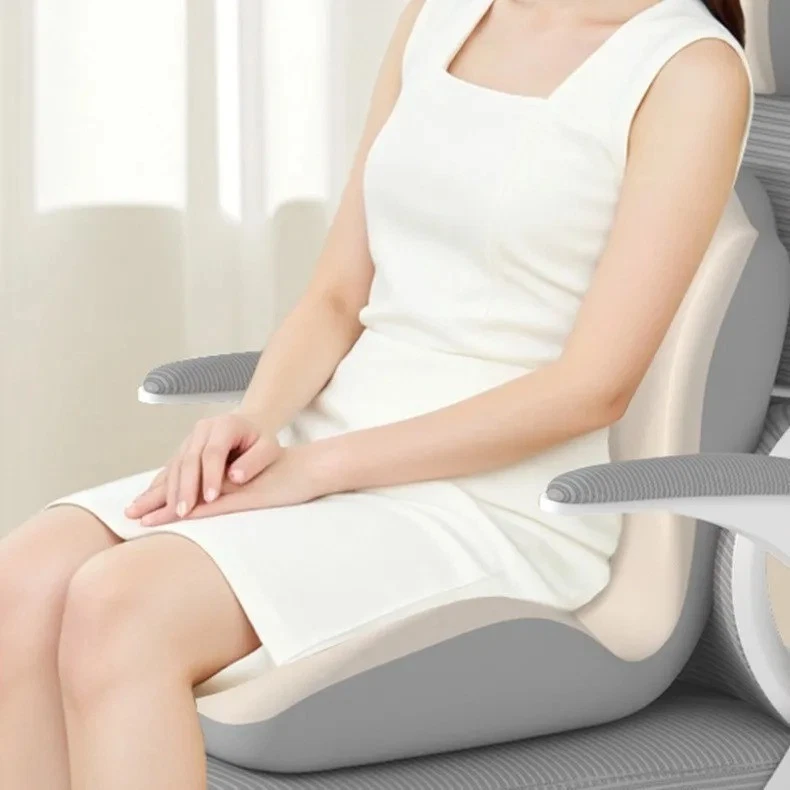 Cojín de asiento de espuma viscoelástica en forma de L, cojín de asiento ergonómico con soporte lumbar Foto 4 de 4