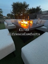 Corner garden furniture with firepit table Dinning Set