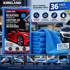 Kirkland Signature Microfiber Towels 36 Pack Blue 16x16 Ultra Soft Absorbent