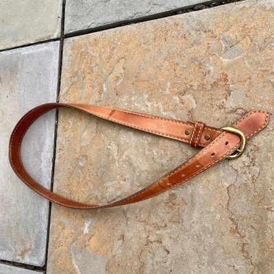 Neo-Vintage 90s Brown Contrast Stitch Leather Belt