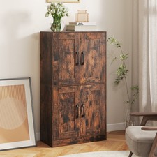Floor Storage Cabinet Storage Organizer with Shelves-Brown