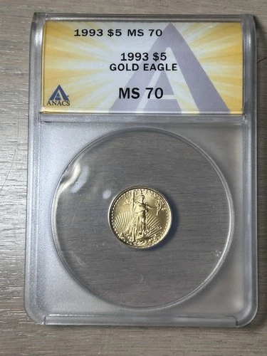 1993 1/10 Oz Gold Eagle ANACS MS70 Key Date