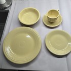 Fiesta Five (5) Piece Place Setting Yellow Pastel Retired Fiestaware Plates Bowl