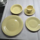 Fiesta Five (5) Piece Place Setting Yellow Pastel Retired Fiestaware Plates Bowl