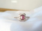 New ListingVintage Sterling Silver 925 Raspberry Pink Garnet Ring Size 10