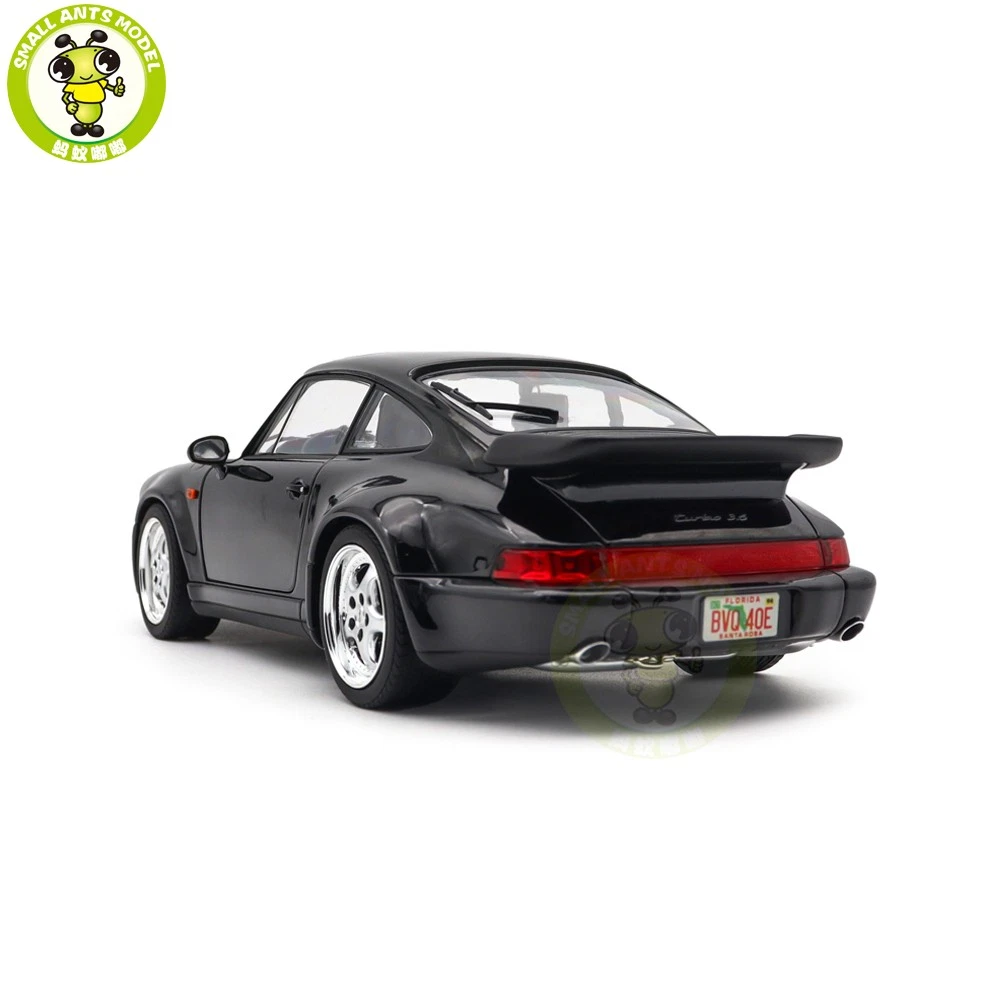 1/18 Porsche 911 Turbo 3.6 1994 Norev 187234 Black Diecast Model Car