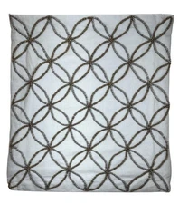 Boho Beaded Pillow Cover Blue Gray Metallic Seed Beads Geometric Accent Decor