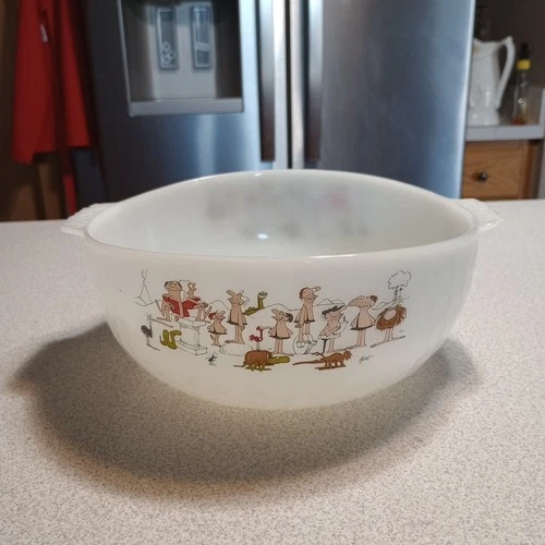 Vintage Fire King - Anchor Hocking BC Comics Johnny Hart Caveman 9” Serving Bowl