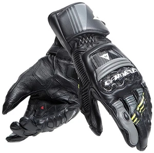 Dainese Druid 4 Leather Gloves - Black/Grey/Fluo Yellow Motorcycle Motorbike
