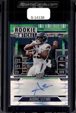 2024 Panini Contenders Optic #120 Audric Estime Green Pulsar #/30