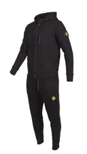 Stone Island Men's Black Full-Zip Hoodie & Joggers Tracksuit Set - Size