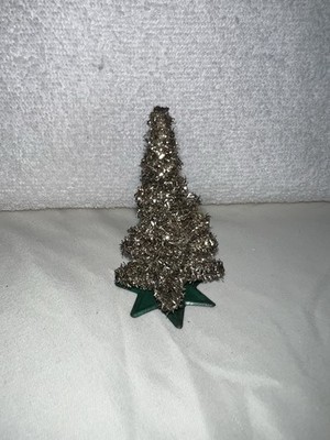 Antique Miniature tin tinsel Christmas Tree