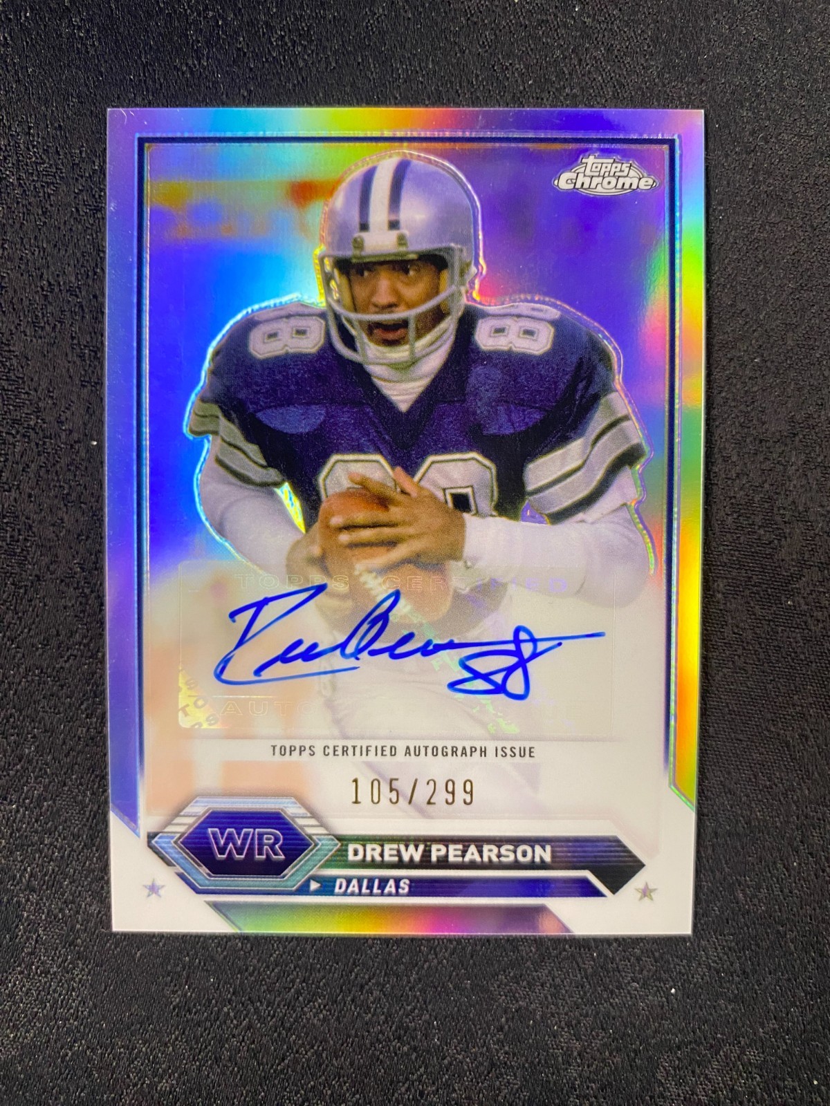 2023 Topps Composite Chrome Auto Drew Pearson #TCA-DPE Refractor /299 e731