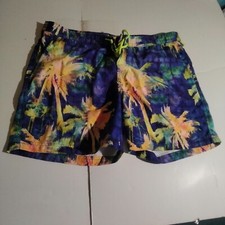 Penguin by munsingwear Blue yellow palm tree board shorts 38 men's