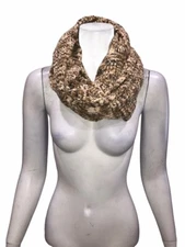 Isaac Mizrahi Women's Multi-Colored Yarn Knit Infinity Scarf Oatmeal One Size