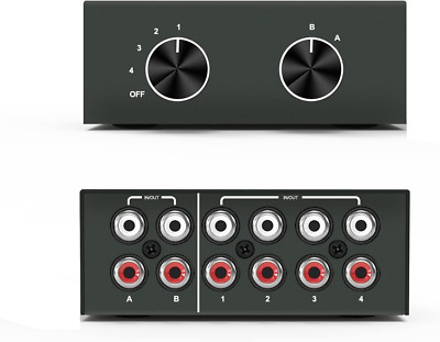 4-Way Stereo Audio Selector Switcher for Blu-Ray and DVD Players