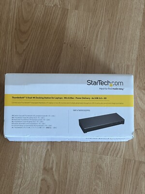 StarTech Thunderbolt 3 Dual Monitor 4K TB3 USB Laptop Docking Station HD Audio