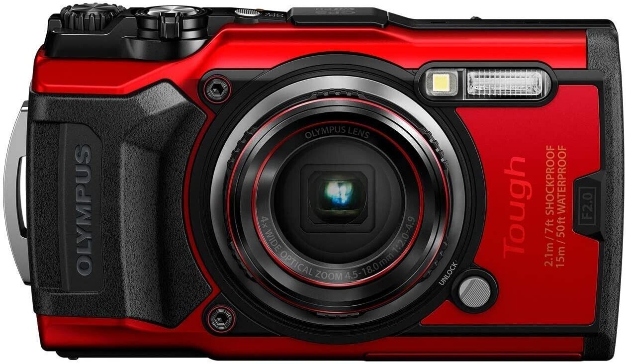Olympus Tough TG-6 12MP Waterproof Digital Camera - Red and Black 2 Colors