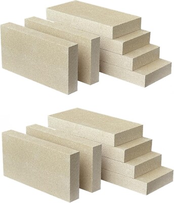 Woodstove Firebricks, Upgrade Fire Bricks Size 9'' x 4-1/2'' x 1-1/4'', 12-Pack