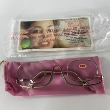 Vintage MAGNIFYING MAKE-UP GLASSES Flip Eyeglasses NOS Rare +2.5 Reading New