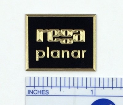 Custom Engraved Solid Brass Rega Planar turntable badge logo