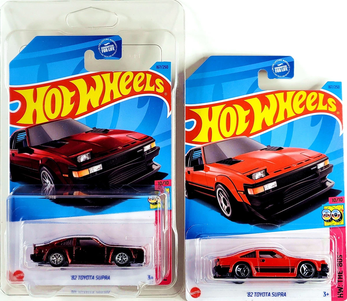 Hot Wheels 2023 Super Treasure Hunt 82’ Toyota Supra (IN PROTECTOR w/  Regular)