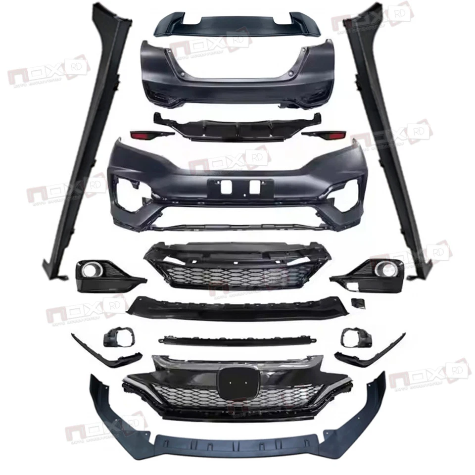 ✅ For 15-20 Honda Fit Front And Rear Bumper Cover kit RS SPORT Upgrade KIT RS - Imagem 3 de 4