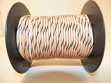 100 FOOT SPOOL 18 GAUGE GXL HI TEMP WIRE TAN/BLACK STRIPE AUTOMOTIVE  FEET